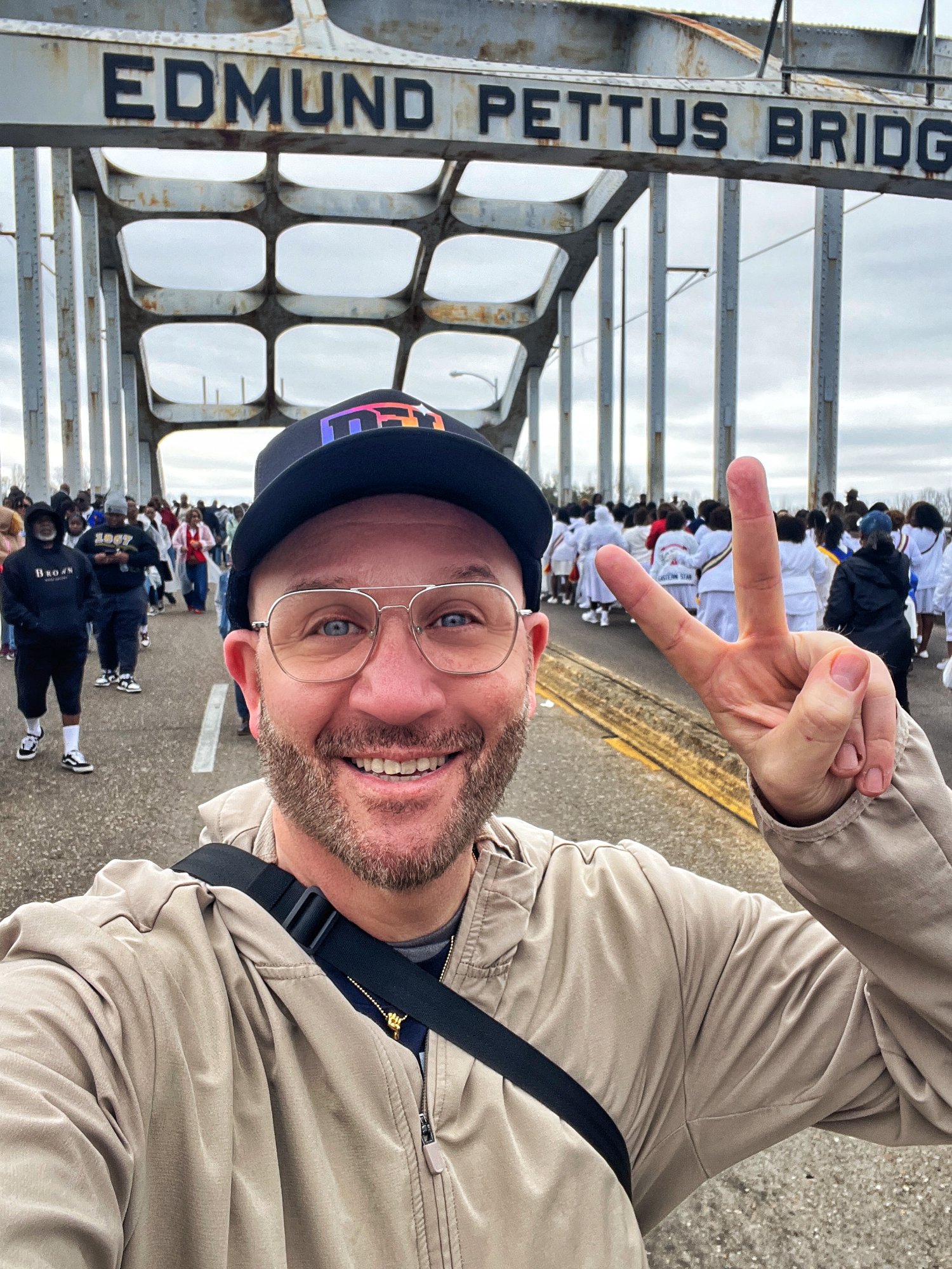Blue Moreno at the Edmund Pettus Bridge