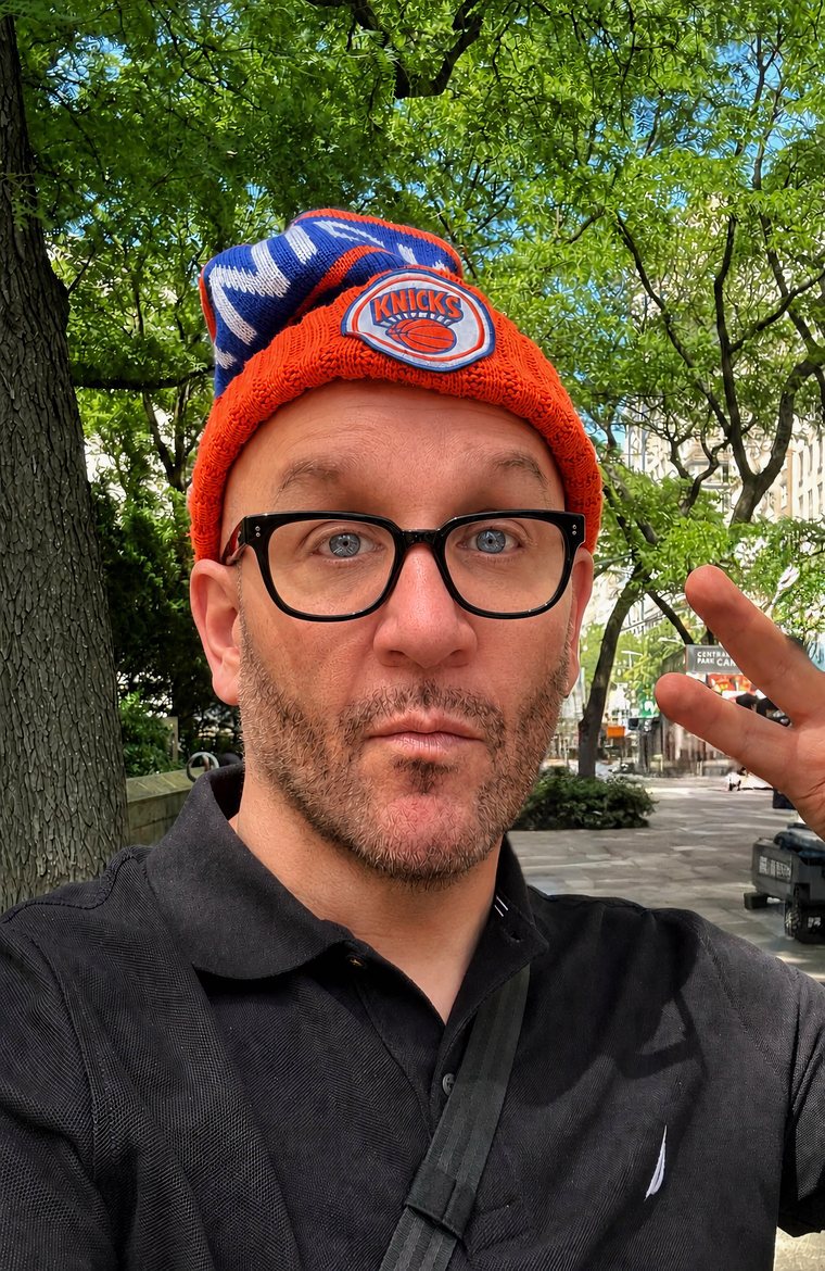 Blue Moreno in a New York Knicks beanie